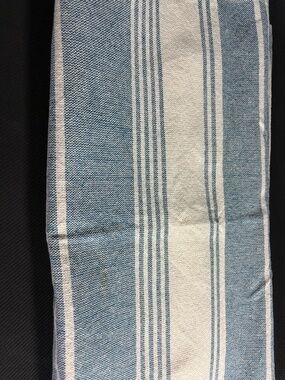 Table Runner 100% cotton blue white striped 76 x 20 SUMMER